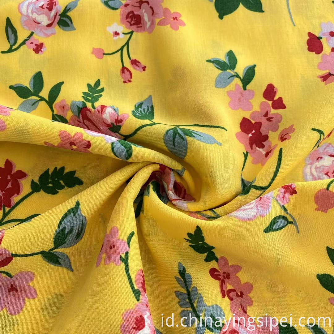 Warna Lembut Bahan Gaun Ikatan Dicamping 100%Kain Viskose Untuk Wanita